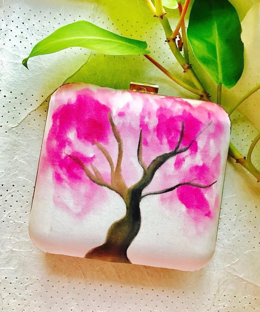 Pink Tree Clutch